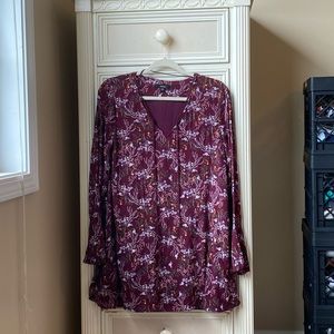 Very J Maroon Floral Dress